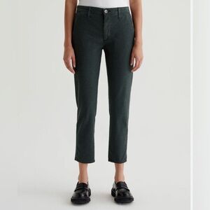 New Ag Adriano Goldschmied Caden Tailored Trouser Pants 26 Hidden Pine Green